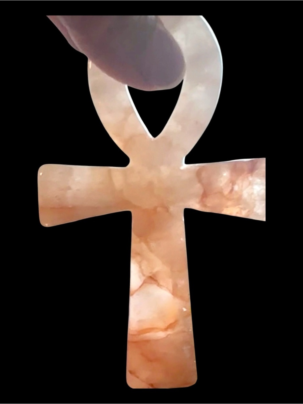 Fire Agate Quartz Crystal Ankh - Picture 3 of 6